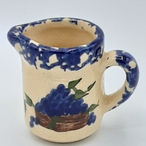 Alpine Pottery Stonewear Miniture Ceramic Hand Painted Vintage Pitcher